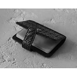 Визитница из кожи крокодила Ekzotic Leather Черный (crc01)