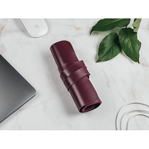 Кожаный сверток для проводов Skin and Skin M 16,8x9 см Бордовый (LC03BG-M)