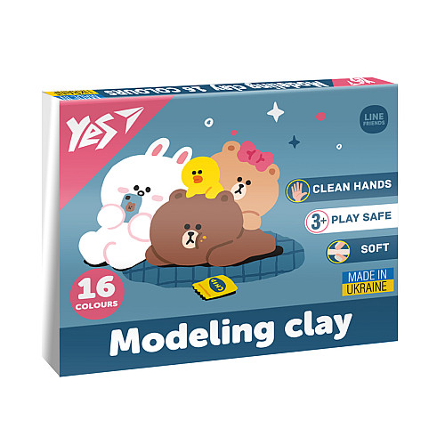 Пластилин YES 16 цв 320г Line Friends (540675)