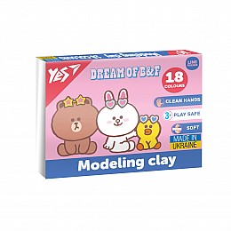 Пластилин YES 18 цв 360г Line Friends (540679)