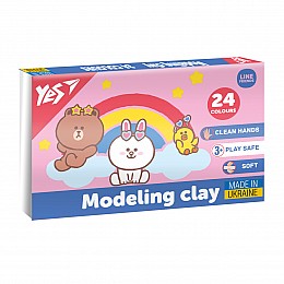 Пластилин YES 24 цв 480г Line Friends (540683)