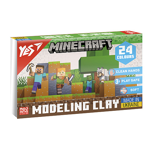 Пластилин YES 24 цв 480г Minecraft (540682)