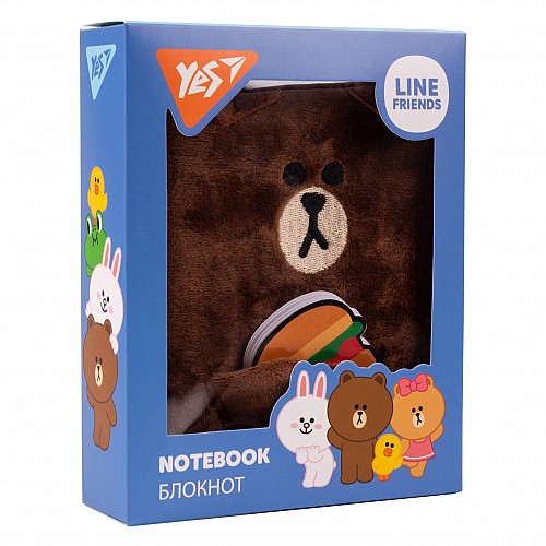 Блокнот пушистый YES Line Friends Brown (151745)