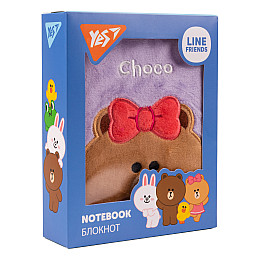 Блокнот пушистый YES Line Friends Choco (151746)