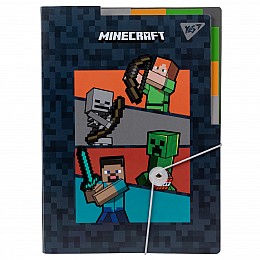 Папка YES А4 c 3 разделителями на резинке Minecraft (492112)