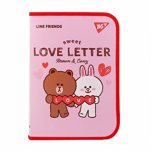 Папка факультативная YES A4 на молнии Line Friends (492108)