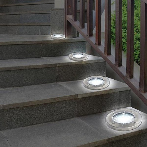 Уличный светильник садовый на солнечной батарее Solar Disk Lights 5050 Серый (210096)