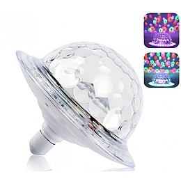 Диско шар в патрон LED UFO Bluetooth Crystal Magic Ball E27 0926, 30 светодиодов