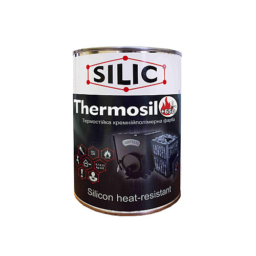Термостойкая кремнийорганическая эмаль Силик Украина Thermosil-650 1кг Черный (TS650ch)