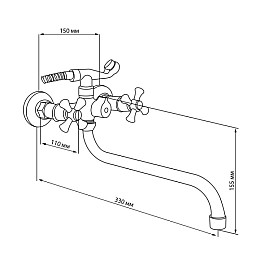 Змішувач Для Ванни Lidz (Crm) -30 21 140 01
