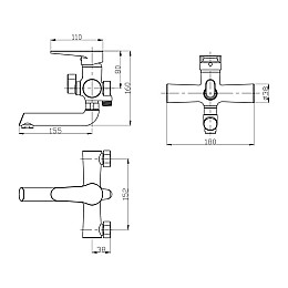 Змішувач Для Ванни Lidz (Crm) -14 34 006 00