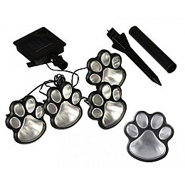 Уличный автономный светильник на солнечной батарее LED Solar Paw Print Lights DL49 с защитой от влаги As-seen-on-tv Черный