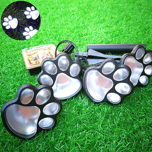 Уличный автономный светильник на солнечной батарее LED Solar Paw Print Lights DL49 с защитой от влаги As-seen-on-tv Черный