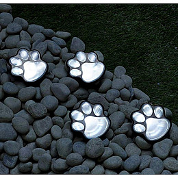 Уличный автономный светильник на солнечной батарее LED Solar Paw Print Lights DL49 с защитой от влаги As-seen-on-tv Черный