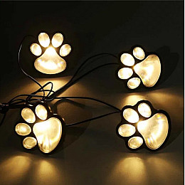 Уличный автономный светильник на солнечной батарее LED Solar Paw Print Lights DL49 с защитой от влаги As-seen-on-tv Черный