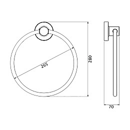 Кольцо полотенцедержатель Для Полотенца Lidz (Crm)-114.03.05
