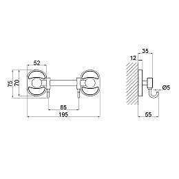 Держатель Для Полотенец 2 Крючка Lidz (Crm)-114.08.02