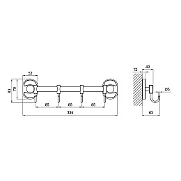 Держатель Для Полотенец 4 Крючка Lidz (Crm)-114.08.04