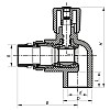 Кран радиаторный 25x3/4 угловой с прокладкой "антипротечка" PPR KOER K0162.PRO (KP0208)