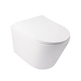 Унитаз Подвесной Qtap Swan Безободковый С Сидением Slim Soft-Close Qt16335178W