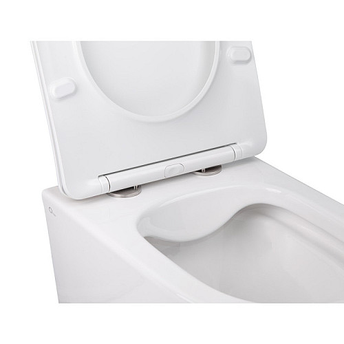 Унитаз Подвесной Qtap Swan Безободковый С Сидением Slim Soft-Close Qt16335178W