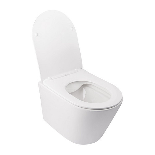 Унитаз Подвесной Qtap Swan Безободковый С Сидением Slim Soft-Close Qt16335178W