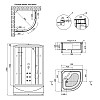 Гидромассажный бокс Lidz Tani SBM90x90.SAT.HIGH.GR LTSBM9090SATHIGHGR