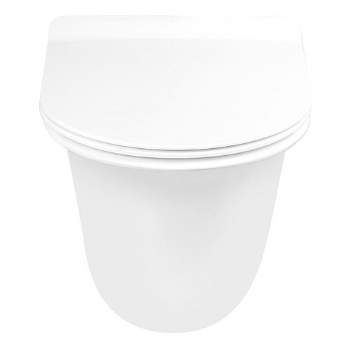 Унитаз Подвесной Qtap Virgo Безободковый С Сиденьем Slim Soft-Close Qt1833051Erw
