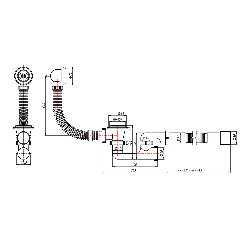 Сифон Для Ванны Lidz (Whi) 60 03 V002 02