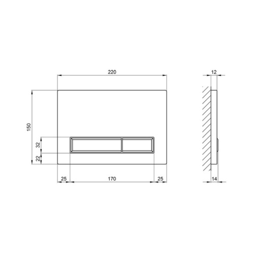 Панель смыва для унитаза Qtap QT0111M08V1091MB