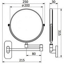 Зеркало косметическое Qtap Liberty ANT 1147 QTLIBANT1147 QTLIBANT1147