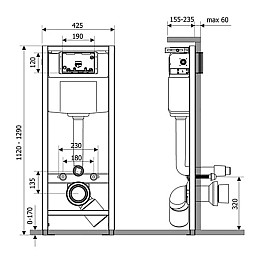 Инсталляция для унитаза Qtap Nest QT0133M42