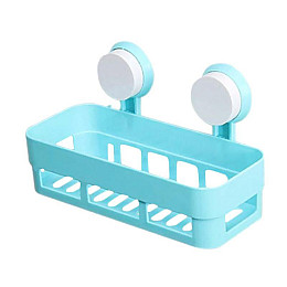 Полка на присосках прямоугольная Aquavita Bathroom Shelves настенная полка для ванной комнаты Blue (do175-hbr)