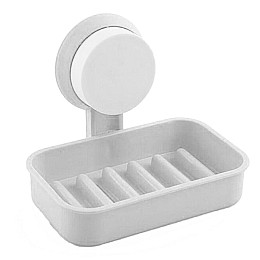 Мыльница на присоске Bathlux Soap Box Multifunctional держатель для мыла настенный White (do173-hbr)