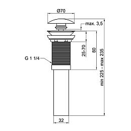 Донный клапан QTAP PU03 MATT BLACK QT066PU03MB