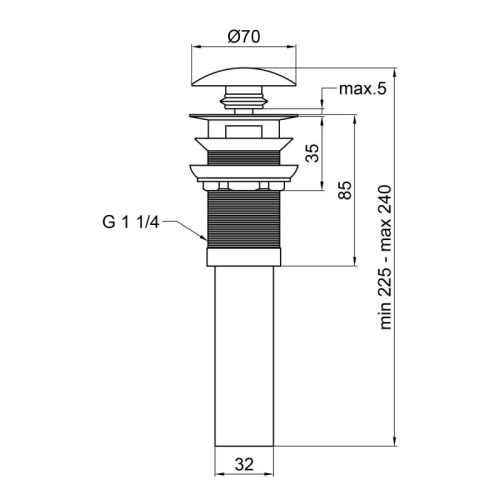 Донный клапан QTAP PU02O WHITE QT066PU02OW