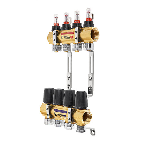 Коллектор с расходомерами Raftec 1'x4 LCR-1.4