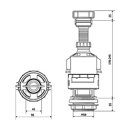Сливной механизм KK Pol ZSO/200+AKC/986