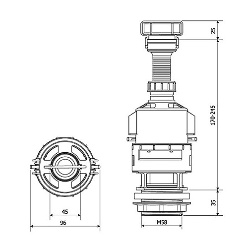 Сливной механизм KK Pol ZSO/200+AKC/986