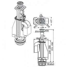 Сливной механизм Alcaplast А08