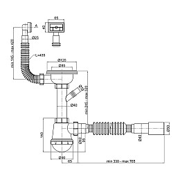 Сифон для кухонной мойки Lidz (Whi) 60 05 M002 01