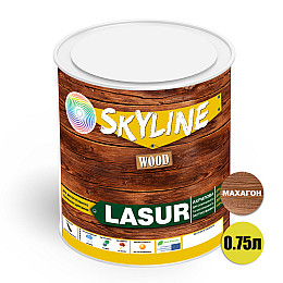 Лазурь декоративно-защитная для обработки дерева SkyLine LASUR Wood Махагон 750 мл