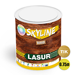 Лазурь декоративно-защитная для обработки дерева SkyLine LASUR Wood Тик 750 мл