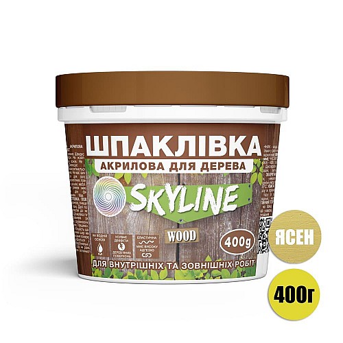 Шпаклевка для дерева готовая к применению акриловая SkyLine Wood Ясень 400 г