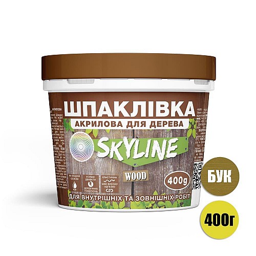 Шпаклівка для дерева готова до застосування акрилова SkyLine Wood Бук 400 г.