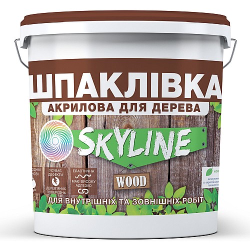 Шпаклівка для дерева готова до застосування акрилова SkyLine Wood Горіх 1500 г.