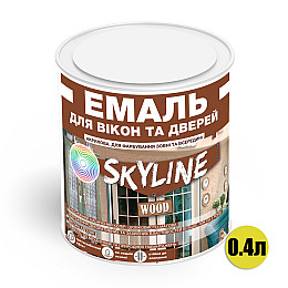 Эмаль акриловая для окон и дверей водорастворимая SkyLine Wood 400 мл Белый