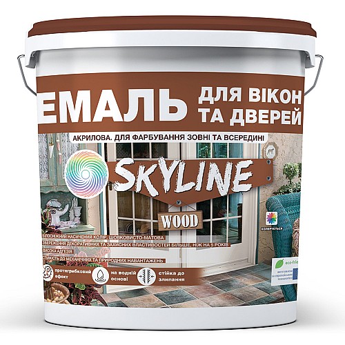 Емаль акрилова для вікон і дверей на водній основі SkyLine Wood 3 л Білий