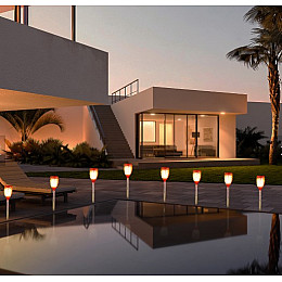 Уличный светильник садовый на солнечной батарее Artdeco Spotlight Garden Flames 52 см