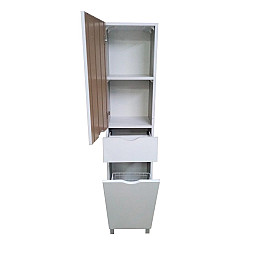 Шкаф пенал в ванную пластиковый напольный Mikola-M Smile 40 см Белый